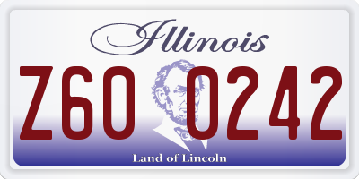 IL license plate Z600242