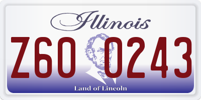 IL license plate Z600243