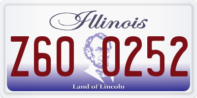IL license plate Z600252