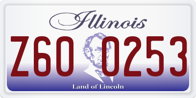 IL license plate Z600253