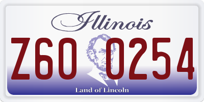 IL license plate Z600254
