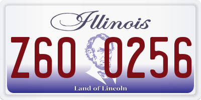 IL license plate Z600256