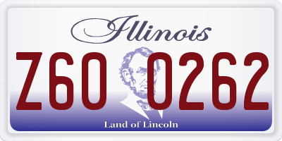 IL license plate Z600262