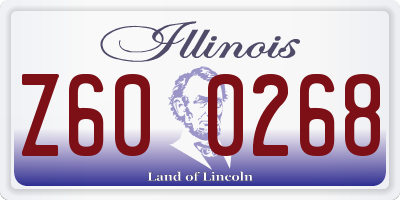 IL license plate Z600268