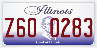 IL license plate Z600283