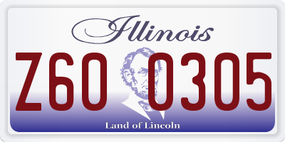 IL license plate Z600305