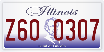 IL license plate Z600307