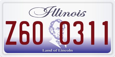 IL license plate Z600311