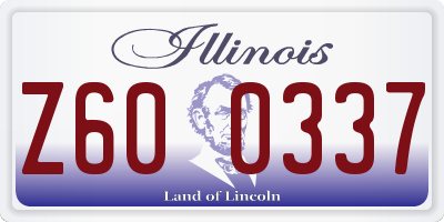 IL license plate Z600337