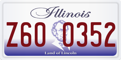IL license plate Z600352