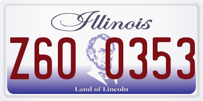 IL license plate Z600353