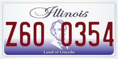 IL license plate Z600354