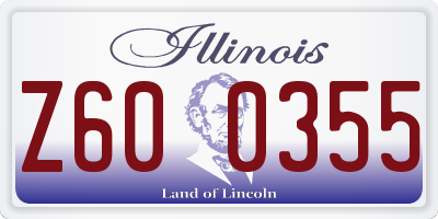 IL license plate Z600355