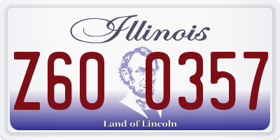 IL license plate Z600357