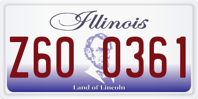 IL license plate Z600361