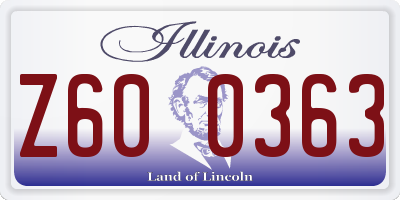 IL license plate Z600363