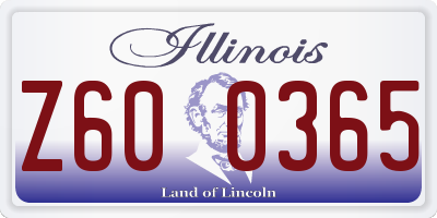 IL license plate Z600365