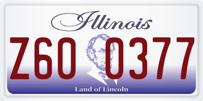 IL license plate Z600377