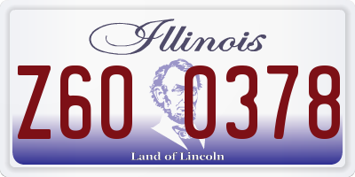 IL license plate Z600378