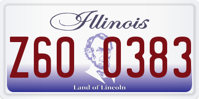 IL license plate Z600383