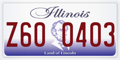 IL license plate Z600403