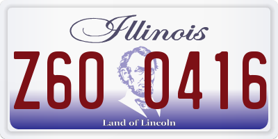 IL license plate Z600416