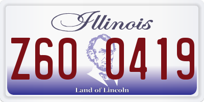 IL license plate Z600419