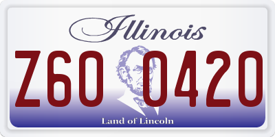 IL license plate Z600420