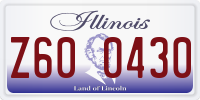 IL license plate Z600430