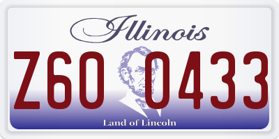 IL license plate Z600433