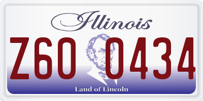 IL license plate Z600434