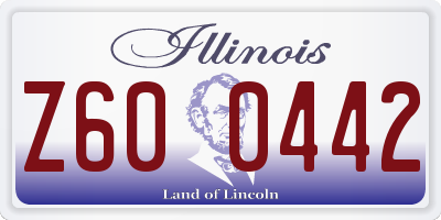 IL license plate Z600442