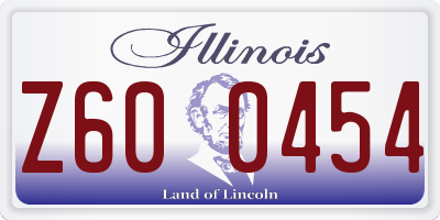 IL license plate Z600454