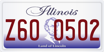 IL license plate Z600502