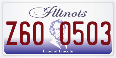 IL license plate Z600503