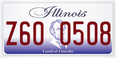 IL license plate Z600508