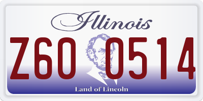 IL license plate Z600514