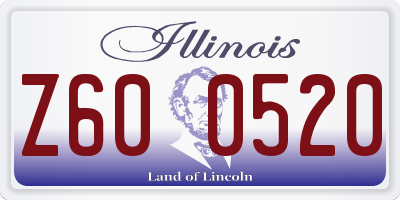 IL license plate Z600520