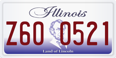 IL license plate Z600521