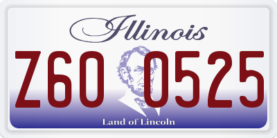IL license plate Z600525