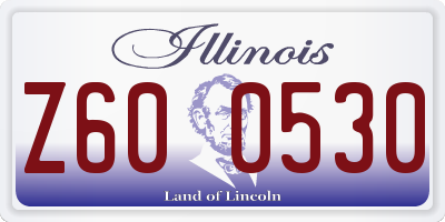 IL license plate Z600530