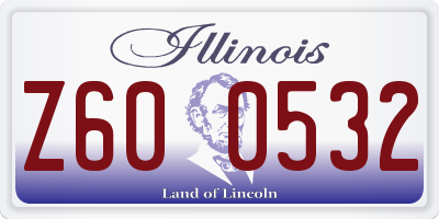 IL license plate Z600532
