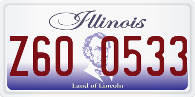 IL license plate Z600533