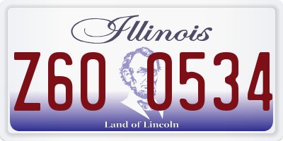 IL license plate Z600534