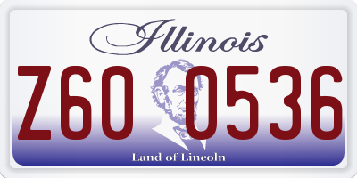IL license plate Z600536