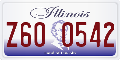 IL license plate Z600542