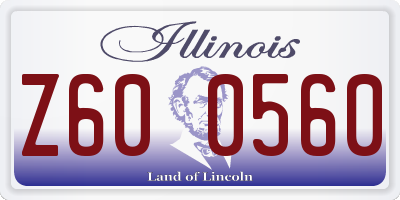 IL license plate Z600560