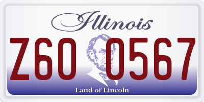 IL license plate Z600567