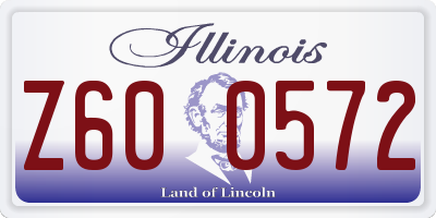 IL license plate Z600572