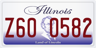 IL license plate Z600582